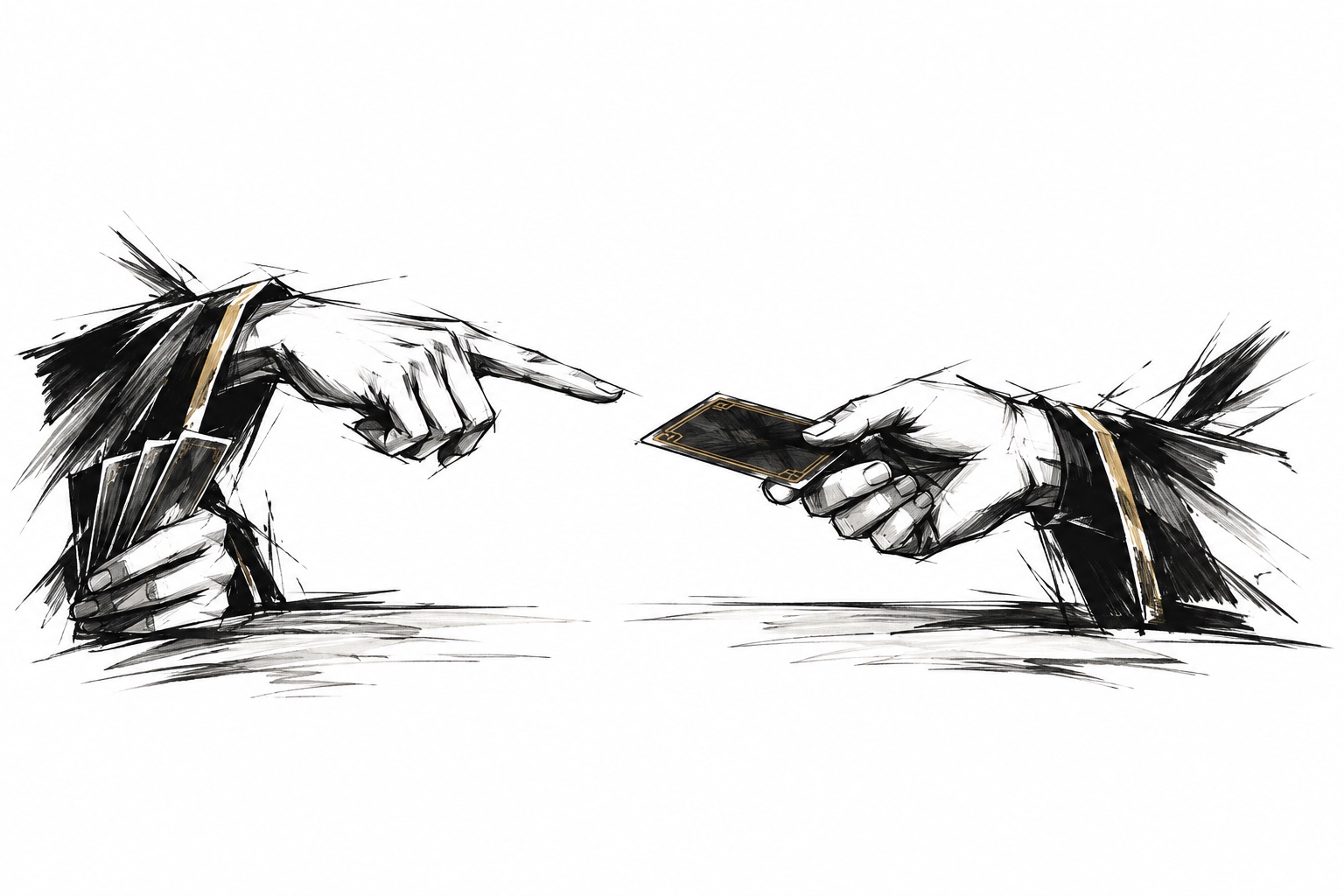 One player asks another for a single card